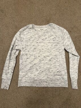 tek gear Heathered White and Gray Long Sleeve Crewneck Sweatshirt